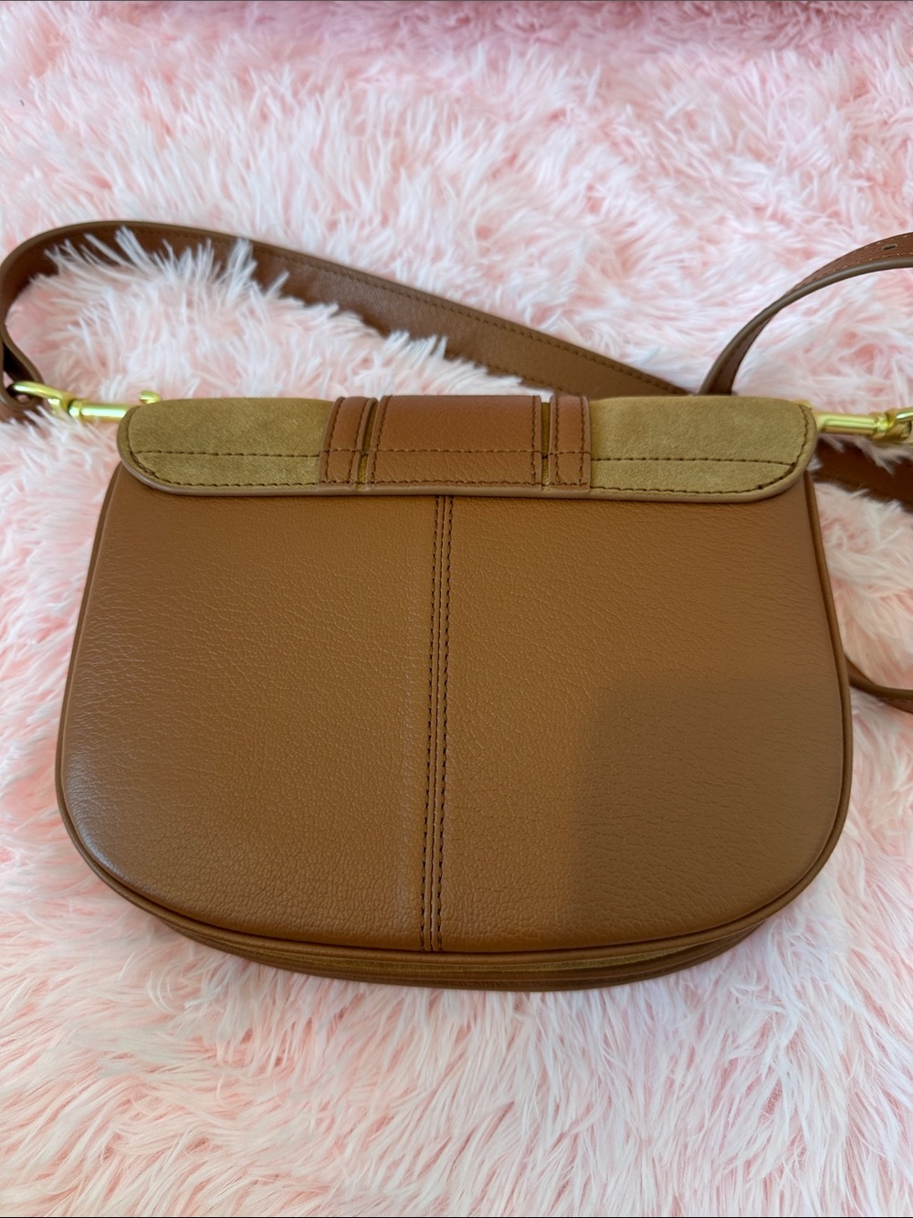 See By Chloé Caramel Brown Suede & Leather Crossbody Bag - Picture 3 of 7